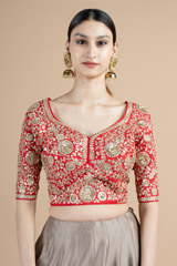 Red Embellished Blouse5131 video
